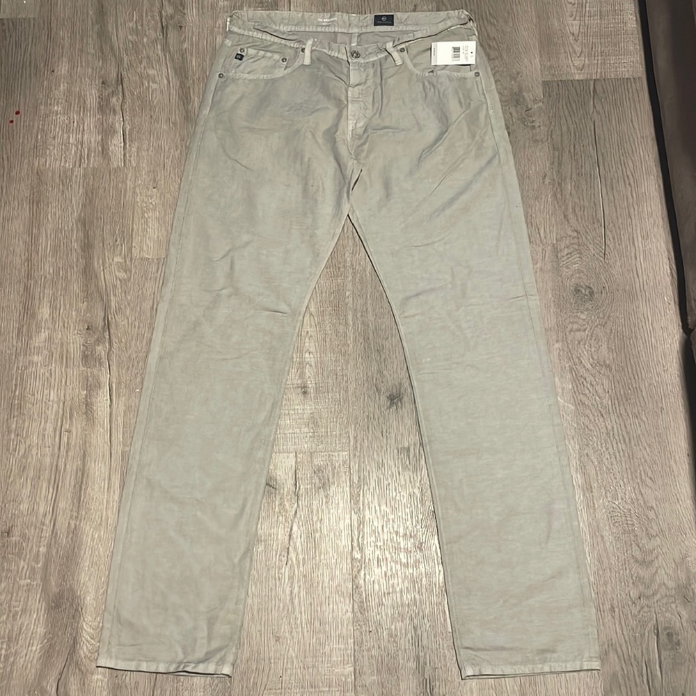 NWT!! Adriano Goldschmied (AG) The Graduate - Linen/Cotton Blend Pants, Size 34R